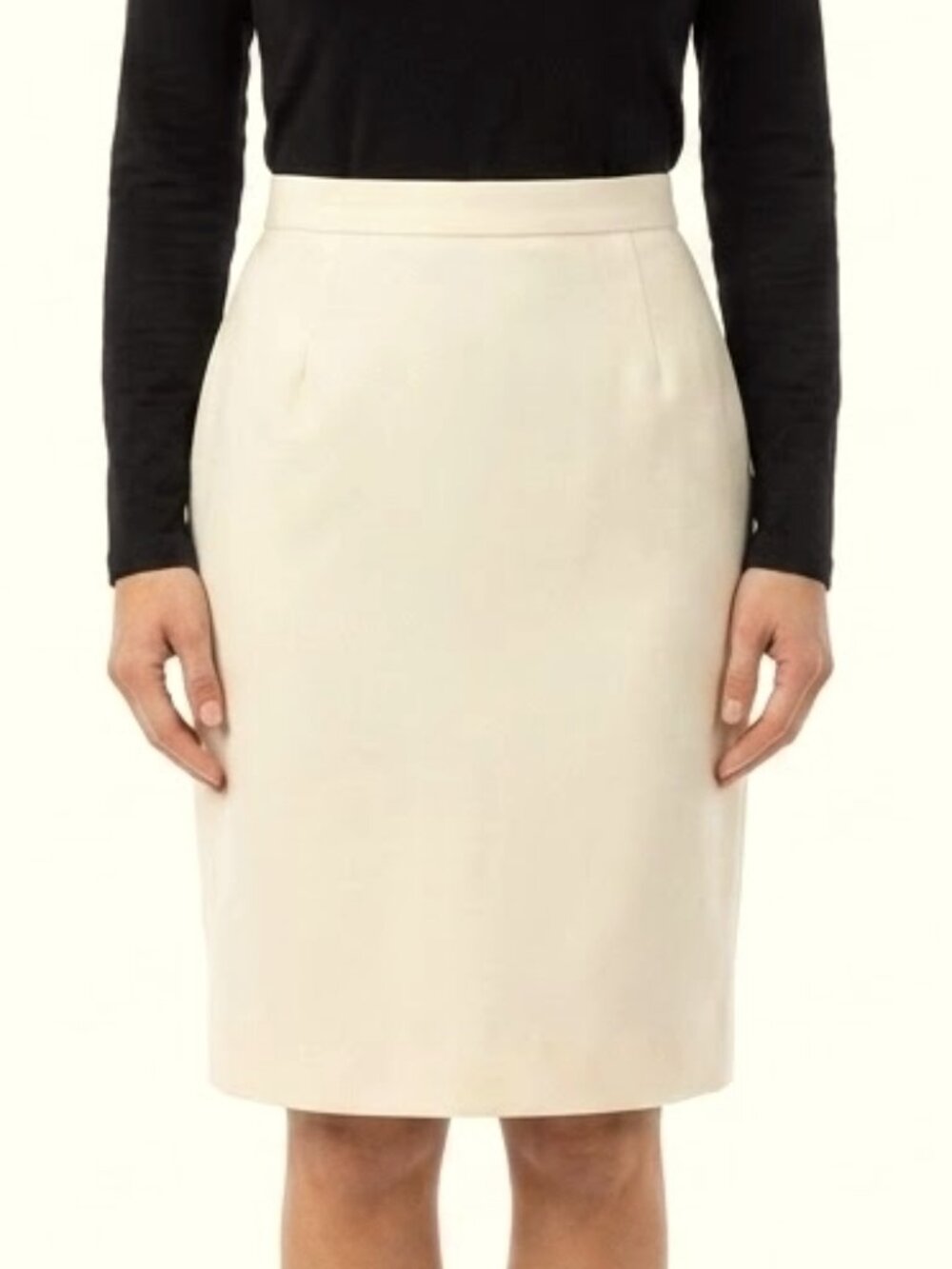 Escada Winter White Wool Pencil Skirt - Sz. 34/XS